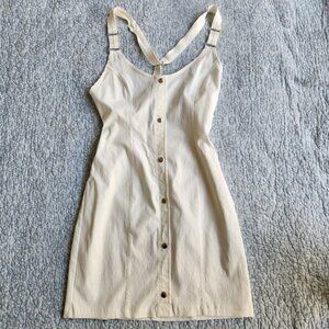 Nasty Gal Cream Colored Racerback Dress, Size Small